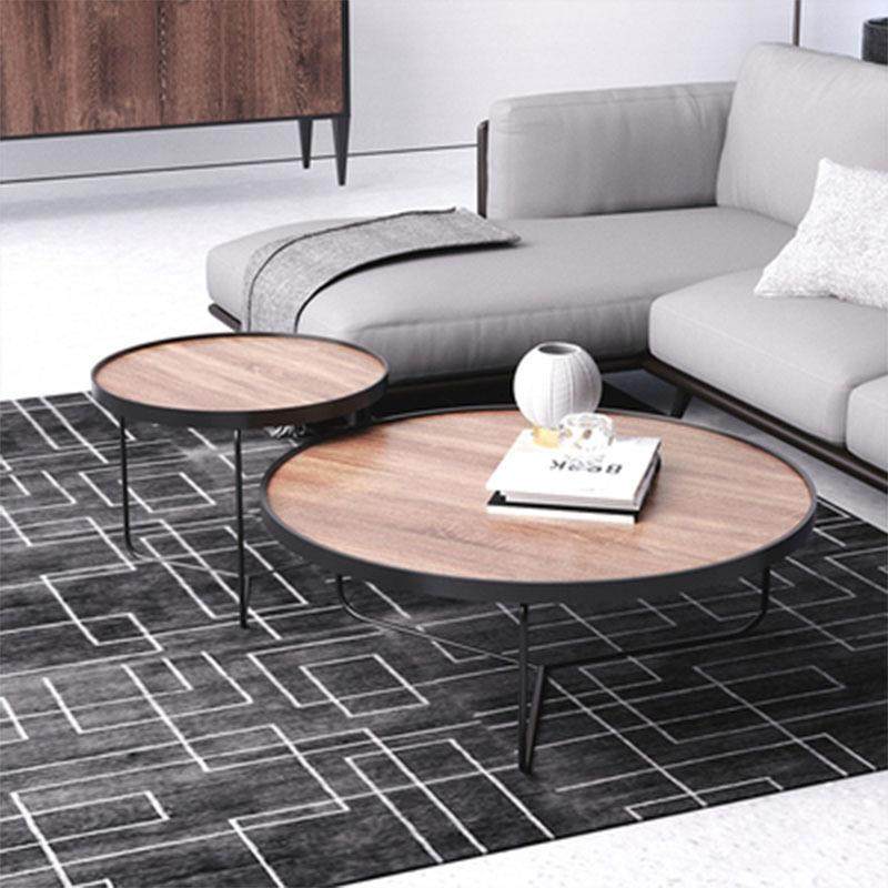 北欧实木大小茶几组合简约现代小户型家用客厅茶几圆形小茶桌实木