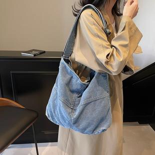新款 好潮流托特包 大容量复古水洗牛仔包女旅行大容量单肩斜跨时尚