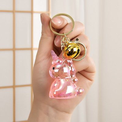 独角兽钥匙扣精致创意电镀情侣卡