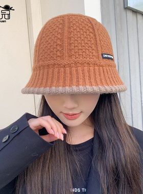 盆帽女韩版遮脸帽子小水桶显脸渔夫帽保暖新款秋冬季8292复古百搭