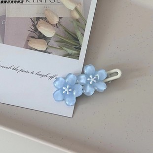 果冻粉色樱花发夹高颜值甜美高级感少女刘海侧边发卡饰品发饰批发