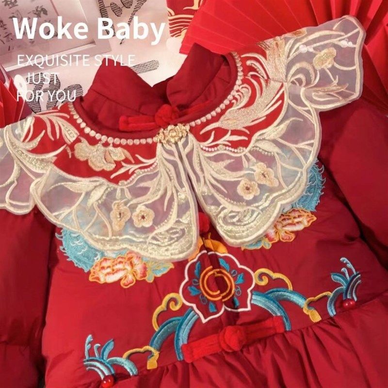 儿童冬季加厚外出棉衣小女孩古风唐装外套中长款中国风保暖羽绒服,童装/婴儿装/亲子装,羽绒服,淘宝优惠券,粉丝福利购,淘宝优惠卷