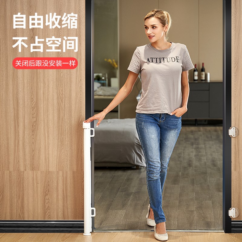 儿童安全门栏室内可伸缩折叠宠物隔离护围栏杆婴儿楼梯口防护