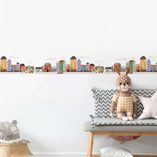 北欧风腰线壁纸自粘防水贴纸汽车踢脚板窗台门框儿童房墙贴纸装 饰