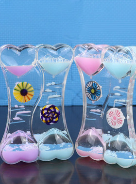 生日礼物减压发呆可爱亚克力油漏油滴沙漏计时器桌面摆件液体水滴