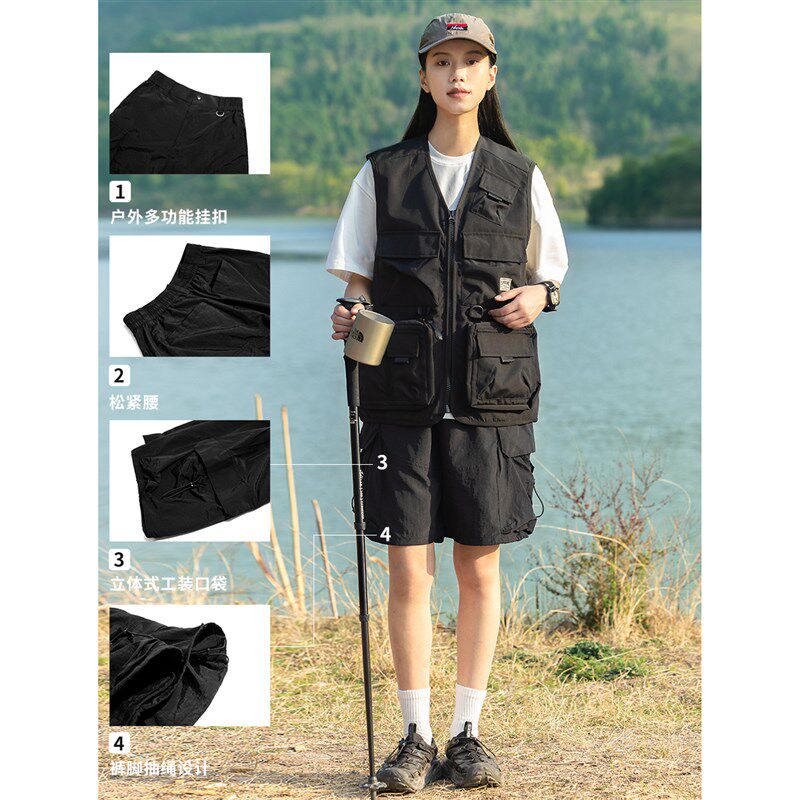 EFTC 2024夏季新款山系户外休闲工装短裤男情侣装登山多袋五分裤,男装,短裤,淘宝优惠券,粉丝福利购,淘宝优惠卷