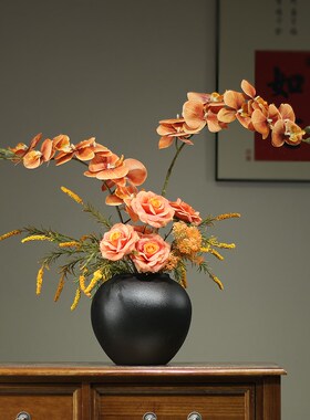 新中式陶瓷花瓶客厅电视柜玄关装饰品样板间酒店餐厅秋色花艺摆件