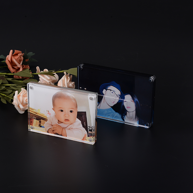 双面水晶亚克力摆台卡 磁铁价格标签牌 3 5 6 7 8寸透明相框定制