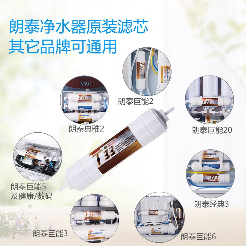 后置活性炭滤芯家用净水器商务纯水直饮机耗材朗泰2分快接小T33