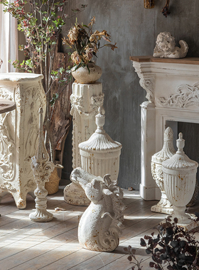 法式美式置物墙面装饰摆件壁挂饰品雕花民宿花店婚纱影楼拍摄道具