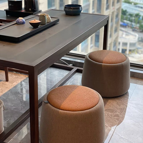 新中式阳台茶桌椅组合小户型家用功夫泡茶台实木喝茶桌胡桃木定制