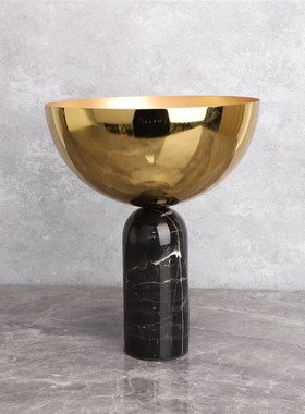 意式极简大理石金色样板房样品屋展示中心卧室柜客厅饭厅桌面家居