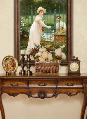 欧式客厅古典装饰画餐厅酒店玄关墙画卧室竖版挂画人物风景仿油画