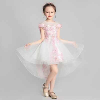 儿童晚礼服公主裙洋气小花童主持人女童模特舞台走秀服装裙子蓬蓬