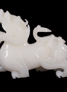 天然白玉貔貅摆件家居玄关客厅酒柜书房办公室桌面工艺品礼品摆设