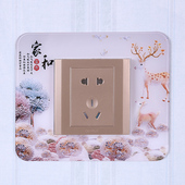 亚克力开关插座保护套防尘套五个装 单双开118型3D立体北欧风墙贴