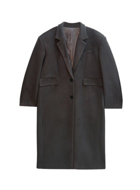 ZINGUP高级感毛呢大衣男款冬季宽松垫肩过膝中长款风衣呢子外套