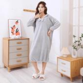 秋冬浴袍可穿浴巾女家用珊瑚绒吸水柔软速干浴裙洗澡睡袍睡衣连帽