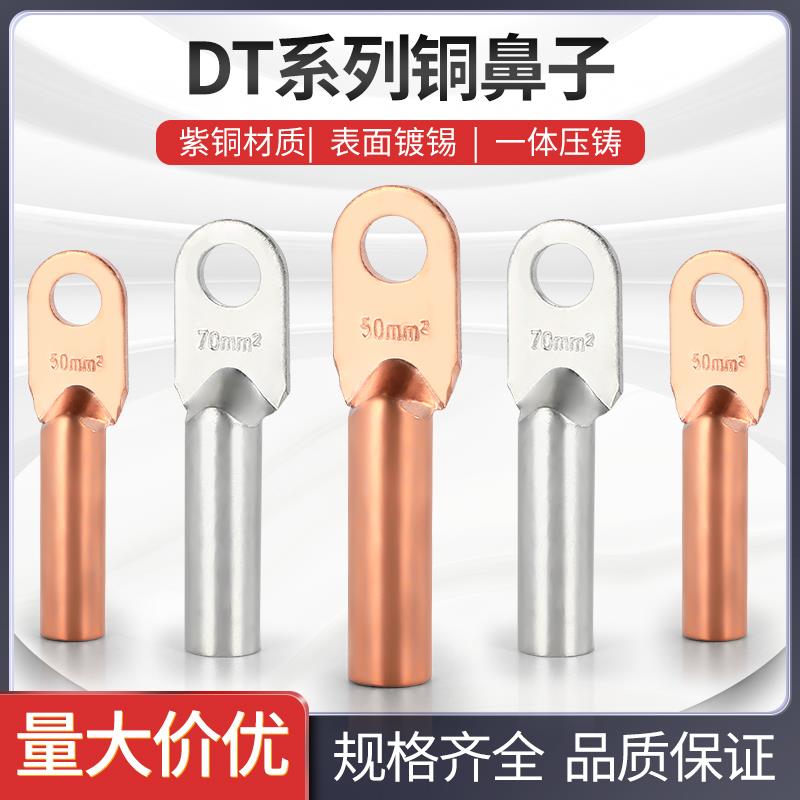 铜鼻子DT10/25/35/50/95-500平方接线端子堵油铜接头线耳线鼻子