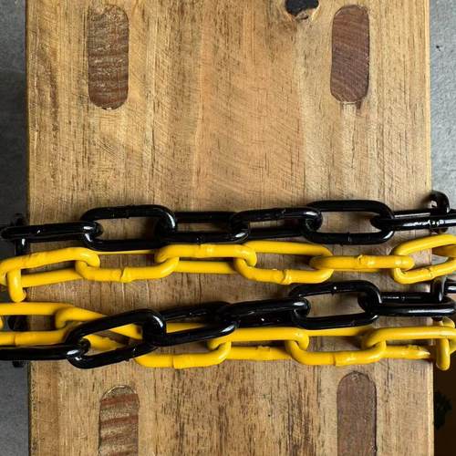 黄黑链条红白链条警示链隔离防护链红黄黑白铁链考漆防护立柱链条