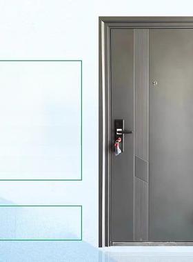 武汉现货标准门灰色防盗门入口门钢门入口门丈母娘外开工程门铁门