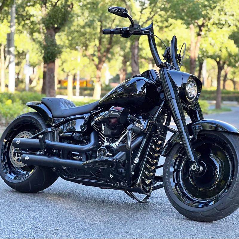 哈雷软尾肥霸路威突破者肥仔街霸凌动改装导流下导流罩刀锋保护盖