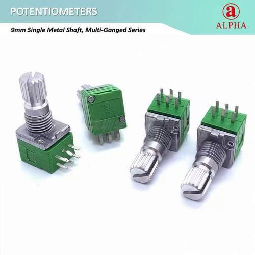 艾华ALPHA 09型精密6脚双联电位器RD902F-B10KB50KB100KB200K音量