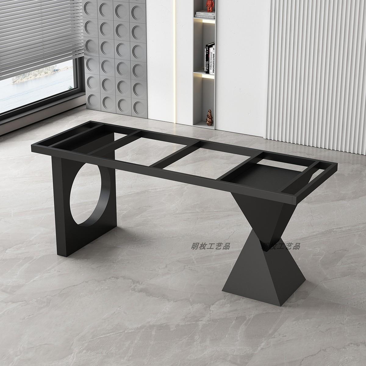 岩板餐桌脚桌腿支架办公桌会议桌脚架创意茶台底座定制金属桌子腿