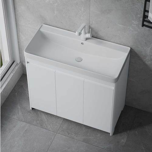 阳台浴室柜洗衣池柜一体陶瓷台盆落地式洗脸盆柜组合落地款洗手盆