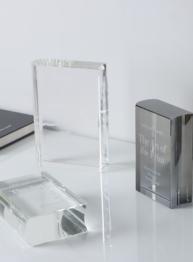 现代简约透明水晶书摆件轻奢创意样板间客厅书房书架软装饰品摆设