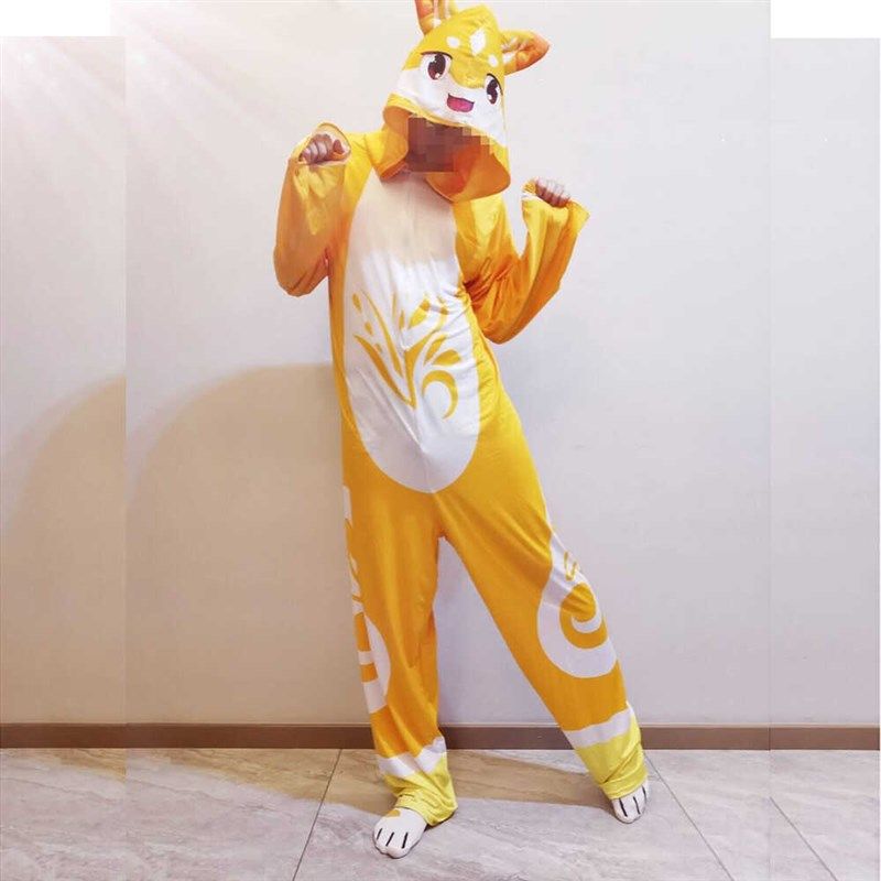 52定制福瑞兽装睡衣宽松连帽版带耳朵冰丝短毛绒可选连体睡衣,模玩/动漫/周边/娃圈三坑/桌游,furry福瑞/兽装,淘宝优惠券,粉丝福利购,淘宝优惠卷