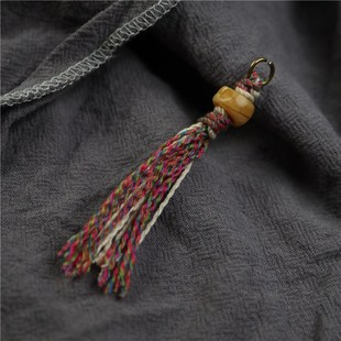 手编藏式文玩吊坠棉麻绳挂u西藏佛珠配饰配件散珠记数卡子侧挂流