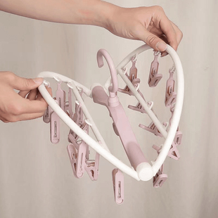 晾衣架多夹子折叠袜子架挂衣钩内裤衣架家用卧室学生宿Y舍阳台袜