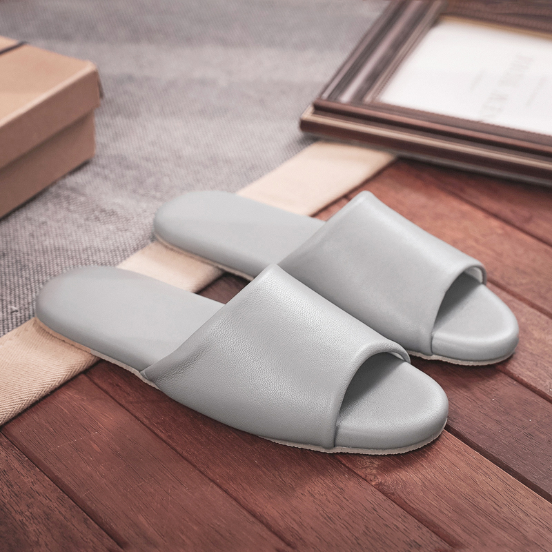 真皮高档静音羊皮拖鞋春夏办公室内男女居家用木地板凉拖四季软底