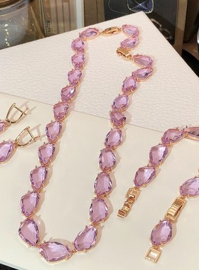 2025年时尚春夏新款紫水晶项链手链耳环套装缤纷夏日少女系列首饰