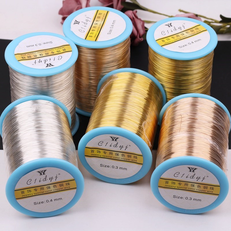 保色一公斤大卷首饰定型铜丝线 DCIY手工古风发簪材料头饰缠花线