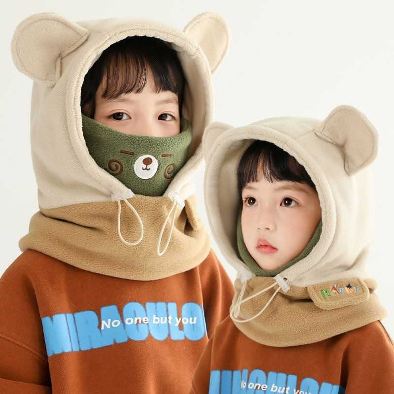 秋冬季加厚保暖套头帽儿童帽子