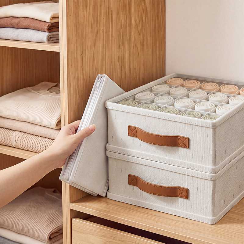 袜子收纳盒抽屉分隔整理内衣家用