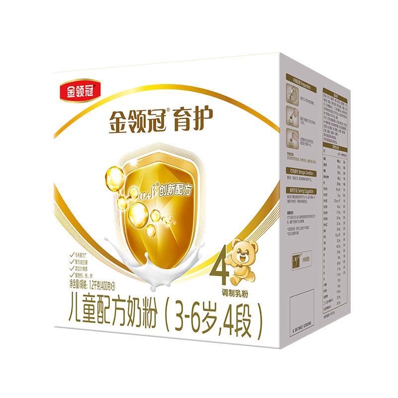 官】伊利金领冠育护4段奶粉3-6岁儿童成长配方牛奶粉四段1200g