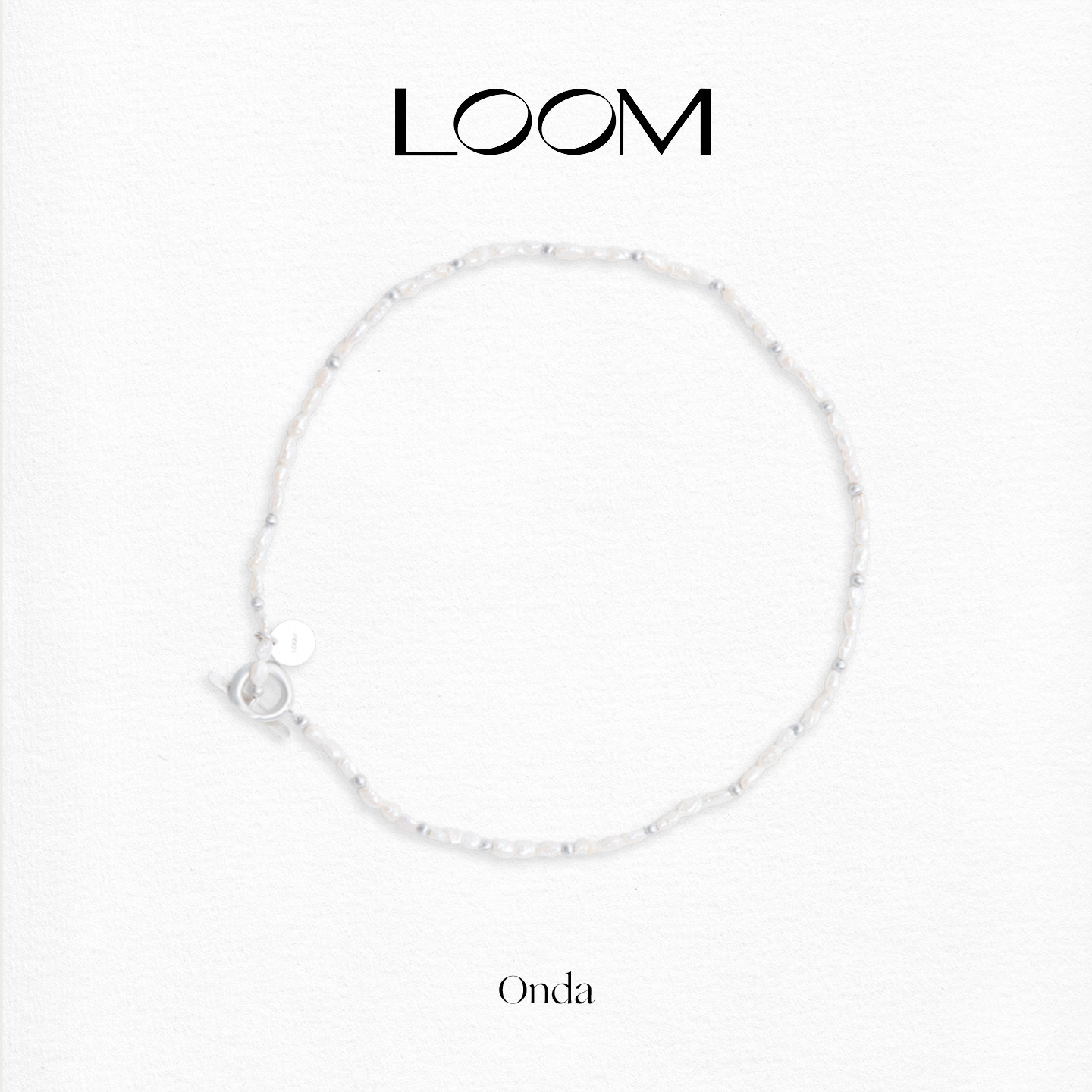 LOOM哑光银不规则珍珠项链