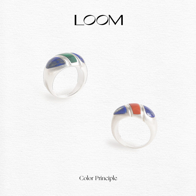 LOOM轻奢多重石折痕戒指女