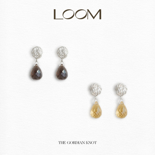 LOOM茶水晶黄水晶切面耳坠