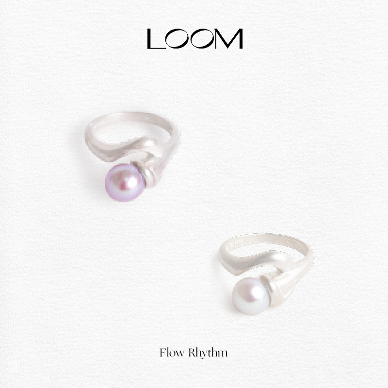 LOOM纯银淡水珍珠雕塑戒指