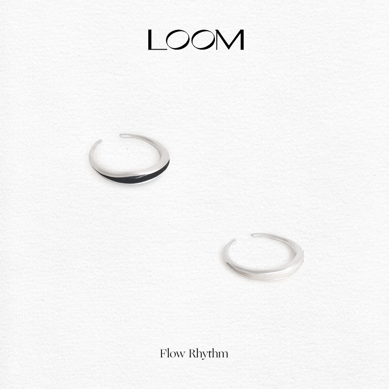 LOOM纯银流动珐琅开口戒指