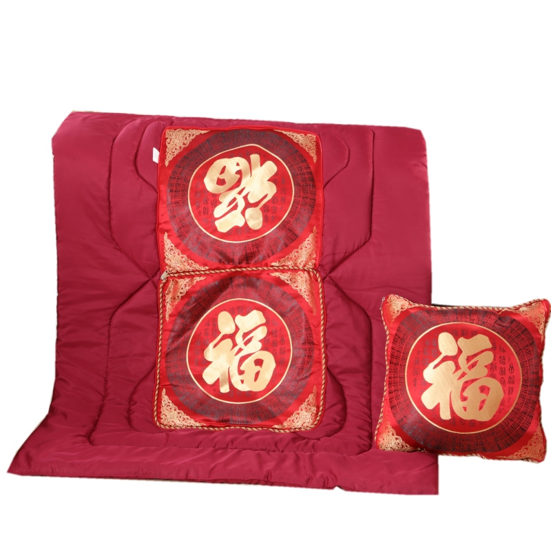 中式抱枕被两用冬季厚婚庆靠垫被办公室午睡汽车靠枕被寿婚宴回礼