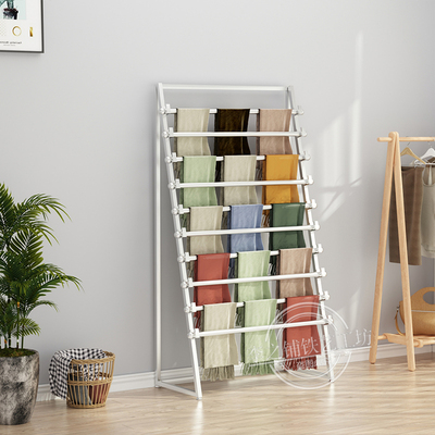 鲜花包装纸彩带收纳货架多功能落地围巾展示架布料多层置物架子铁