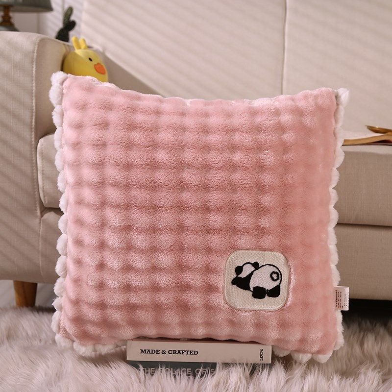 加厚保暖绒抱枕被子两用二合一车用午睡毛毯枕头被汽车靠垫盖毯冬