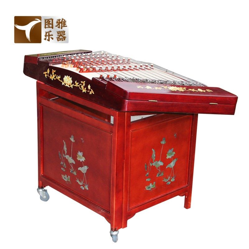 民族弹拨乐器儿童初学红色木麦草花402扬琴演奏包邮赠盒罩架YQ-01