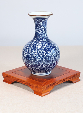 花梨实木底座客厅摆件工艺品香薰花瓶佛像茶具酒坛木质托架可定制