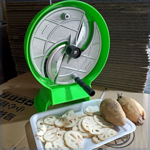 新款土豆片切片机莲藕柠檬手摇商用机器薯片藕片蔬菜奶茶店切片器